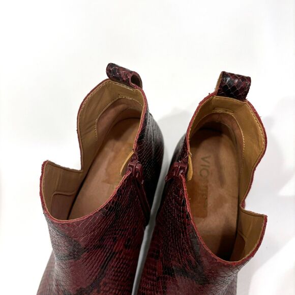 Vionic Women's Clara Boa Wine Snake Skin Leather Ankle Booties Boots US Size 8.5 - Picture 7 of 8